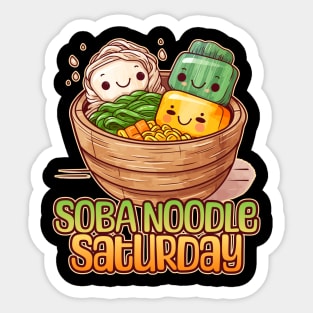 Soba Noodle Saturday Foodie Design Sticker